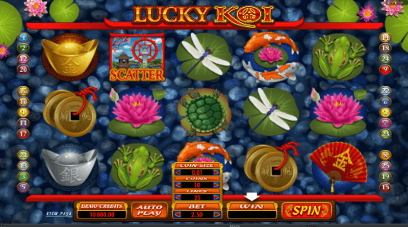 Imej permainan Lucky Koi Mega888 dengan maklumat free credit bonus
