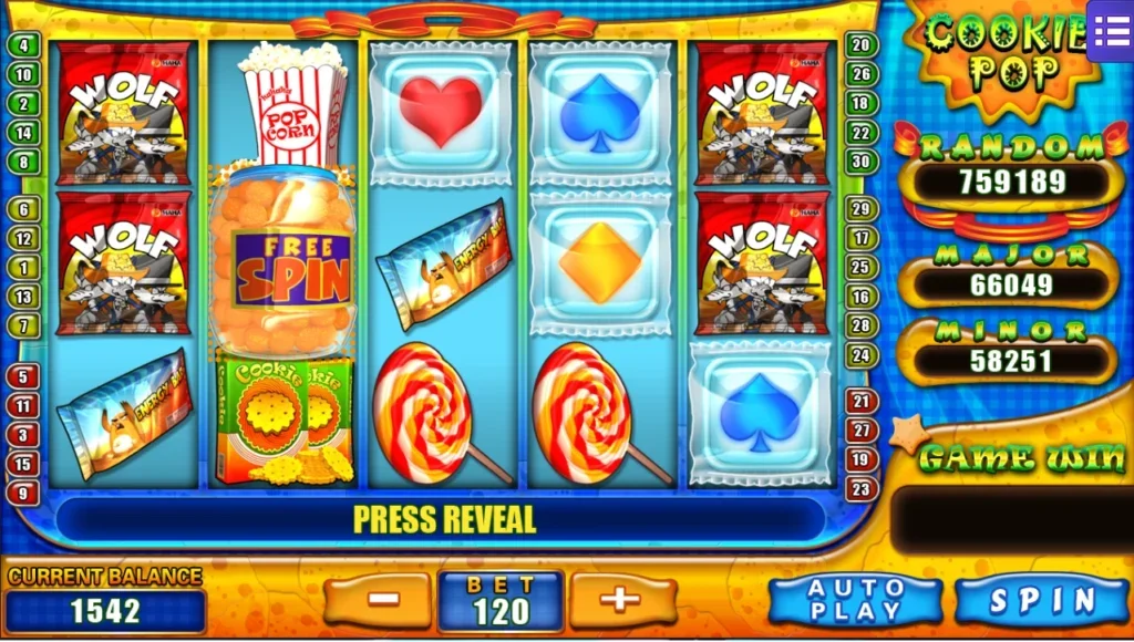 Cookiepop Slot dalam Mega888 APK Latest Version dengan tema gula-gula berwarna-warni