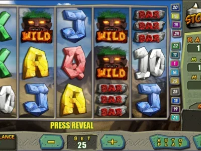 Zaman Batu dengan manusia prasejarah menggunakan alat batu sambil memburu, berkaitan topik hiburan digital Mega888 APK Latest Version