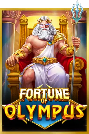 Pragmatic Play Slot Game Malaysia Fortune Of Olympus dengan paparan simbol dewa Zeus dan efek kilat emas