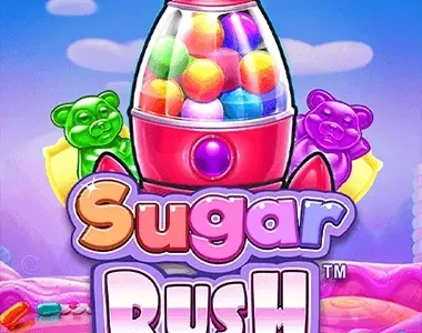 Sugar Rush slot daripada Pragmatic Play dengan paparan gula-gula berwarna-warni dalam kategori Best Pragmatic Play Slots
